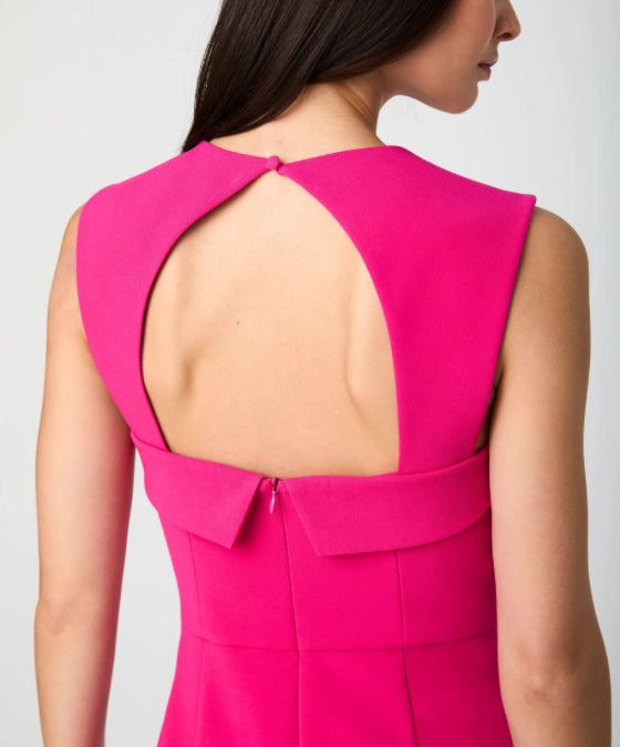 French Connection Whisper Foldover Square Neck Mini Dress in Cerise Pink