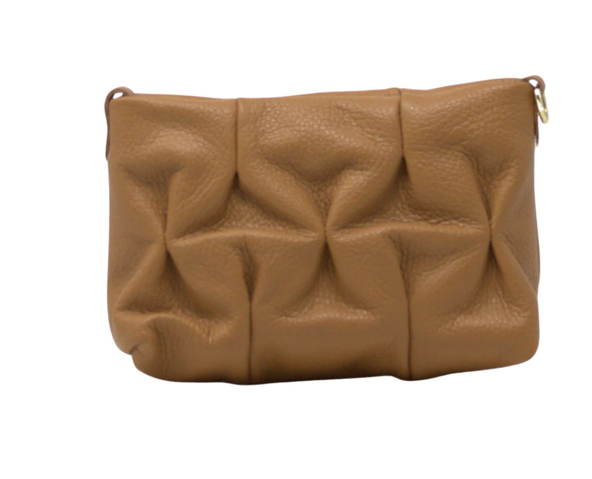 Bennie Genuine Italian Leather Quilted Crossbody