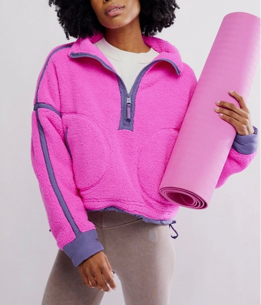 FP Movement Mountain High 1/2 Zip Fleece in Fuchsia Flirt