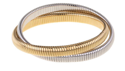Janis Savitt Double Cobra Bracelet in Yellow Gold / Rhodium