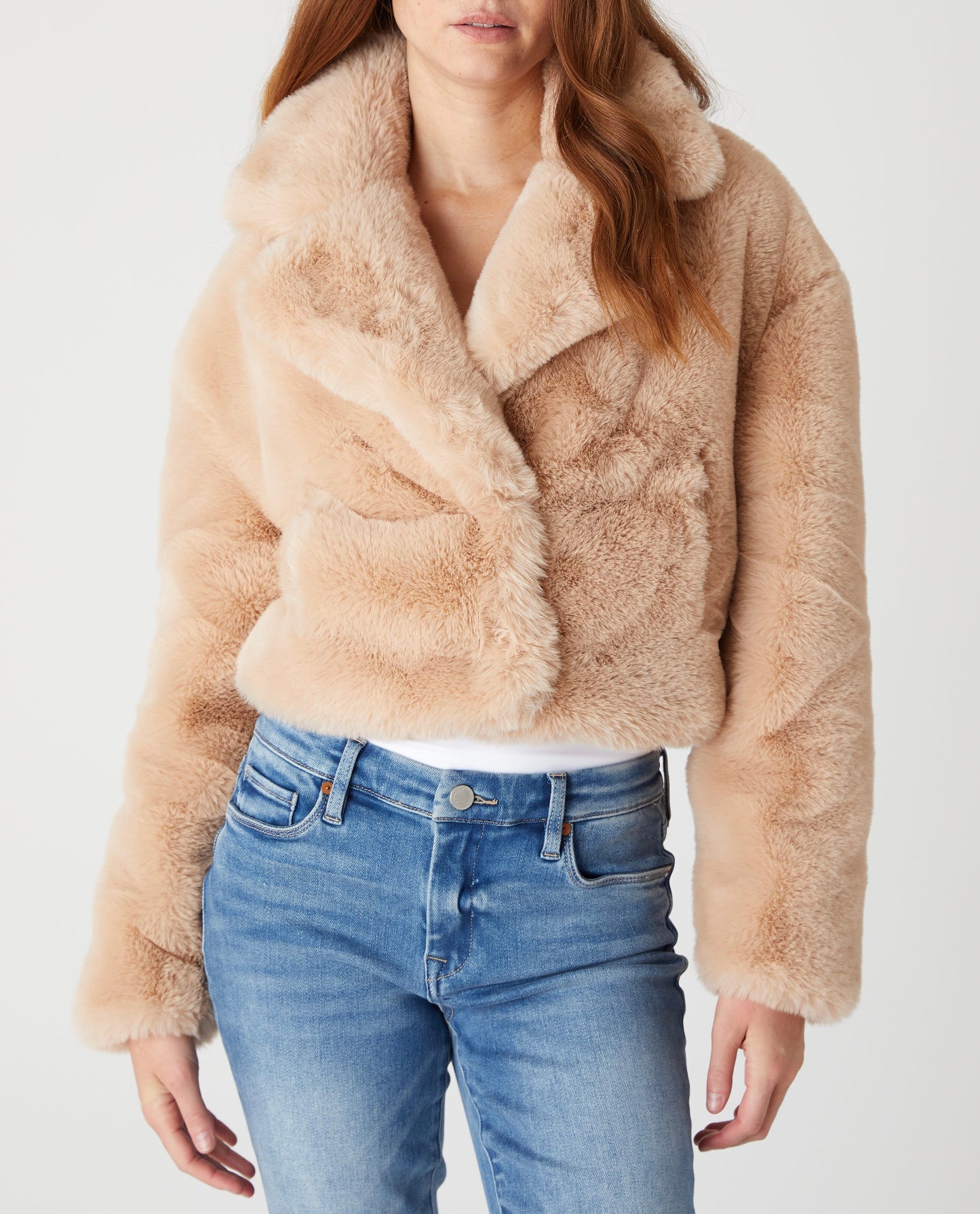Blank NYC Fur Jacket in Oatmeal Crush