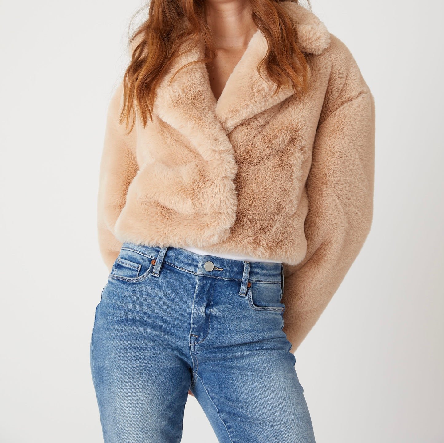 Blank NYC Fur Jacket in Oatmeal Crush
