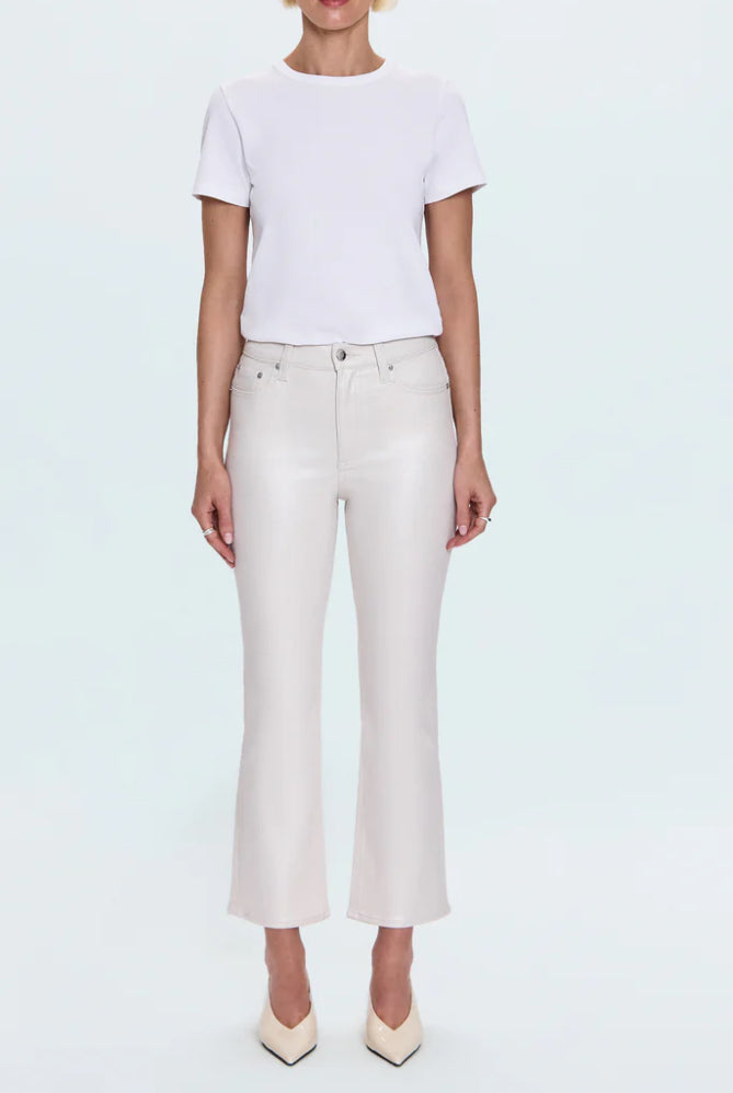 Pistola Lennon High Rise Crop Boot Jean in Ivory Luster