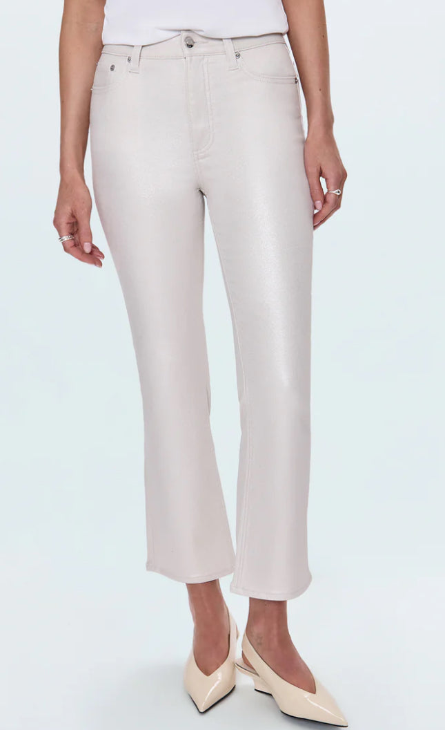 Pistola Lennon High Rise Crop Boot Jean in Ivory Luster