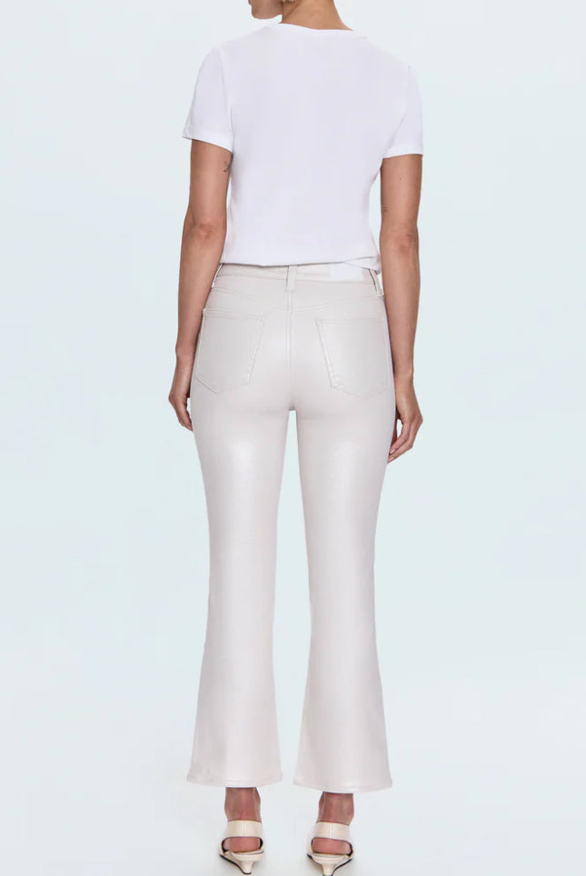 Pistola Lennon High Rise Crop Boot Jean in Ivory Luster