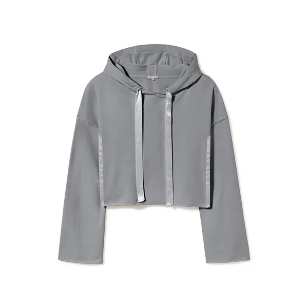 PJ Harlow Bianca French Terry Hoodie in Dark Silver