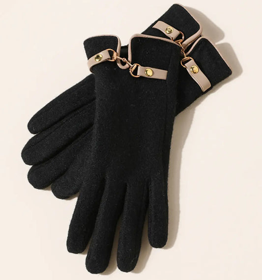 Lauderdale Wool Touchscreen Gloves in Black