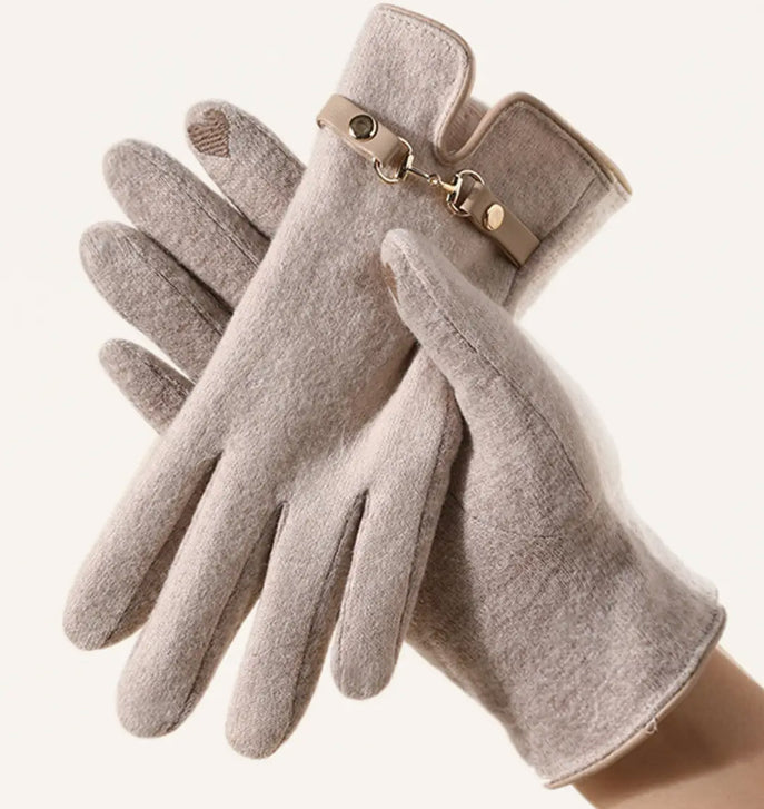 Lauderdale Wool Touchscreen Gloves in Oatmeal