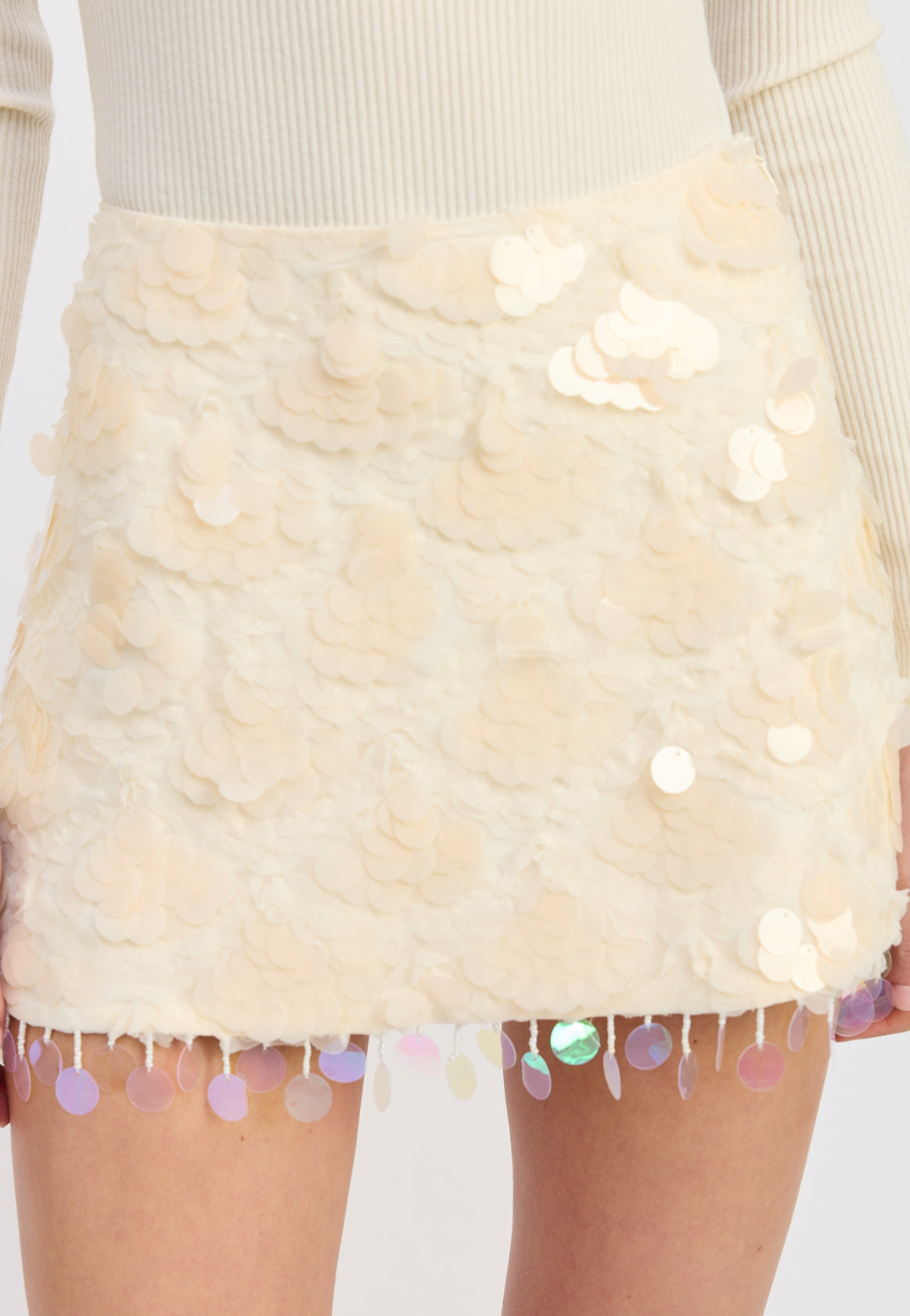 En Saison Emryn Mini Skirt in Ecru