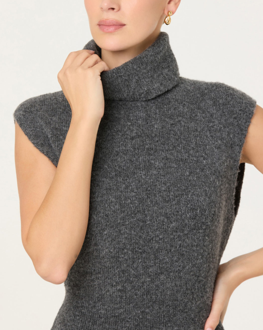 ASTR Roxanna Sweater Dress in Charcoal