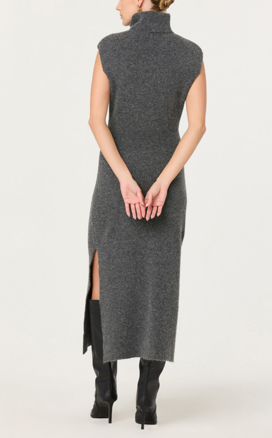 ASTR Roxanna Sweater Dress in Charcoal