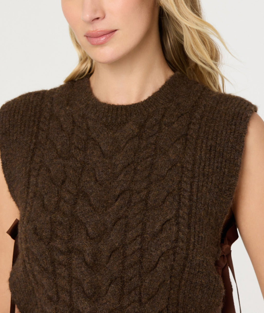 ASTR Cortney Sweater Vest in Brown