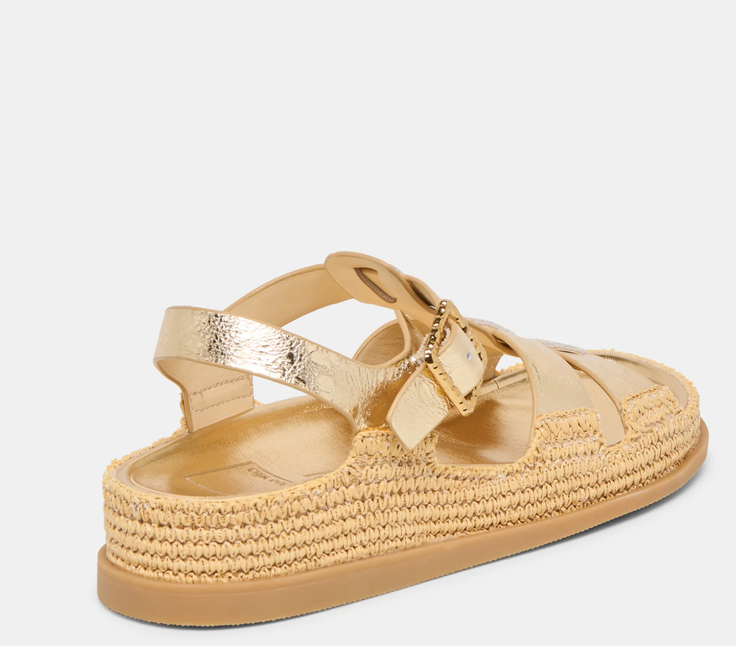 Dolce Vita Shenna Sandals in Gold Distressed Leather