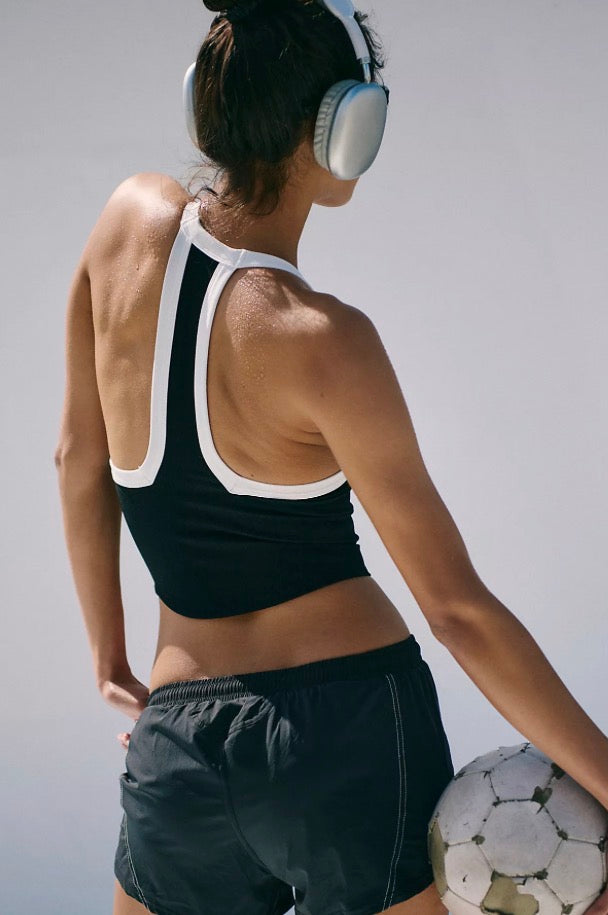 FP Movement All Clear Vneck Colorblock Cami in Black White Combo
