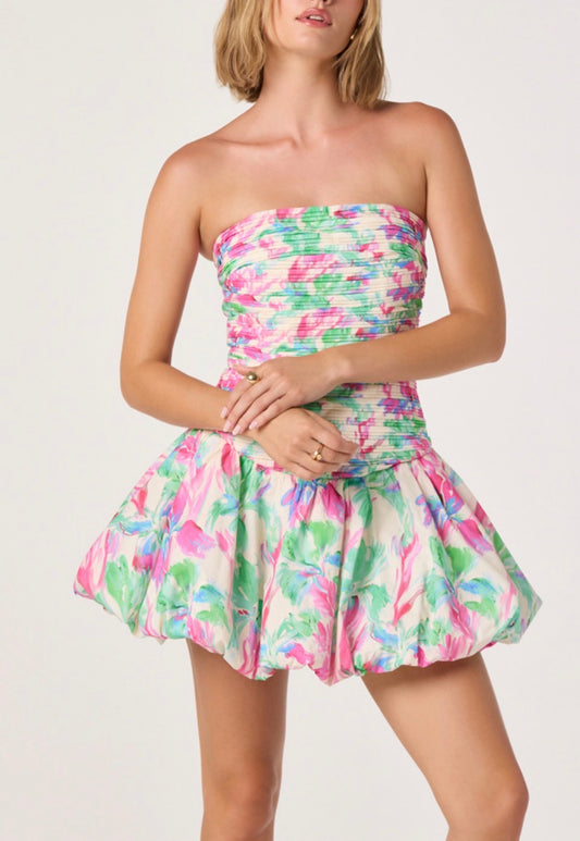 ASTR Ella Dress in Pink Green Floral