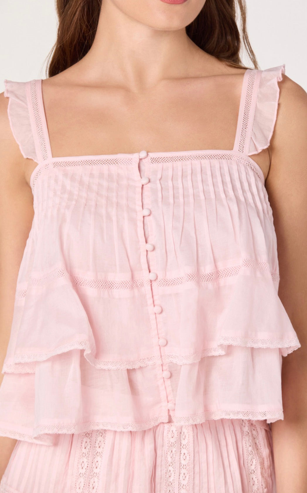 ASTR Delia Top & Skirt Set in Pink