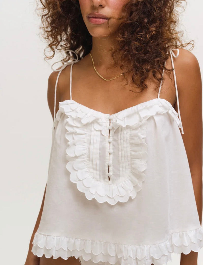 For Love & Lemons Ambre Top in White