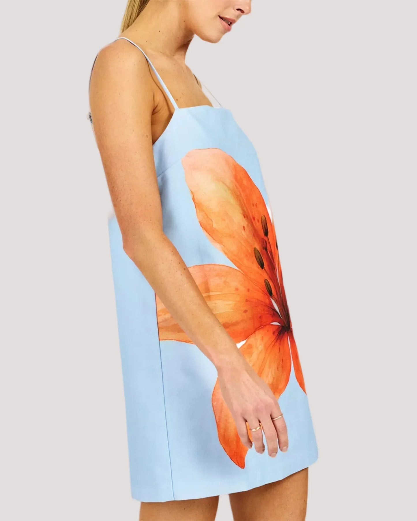 Line & Dot Avah Mini Dress in Blue Orange