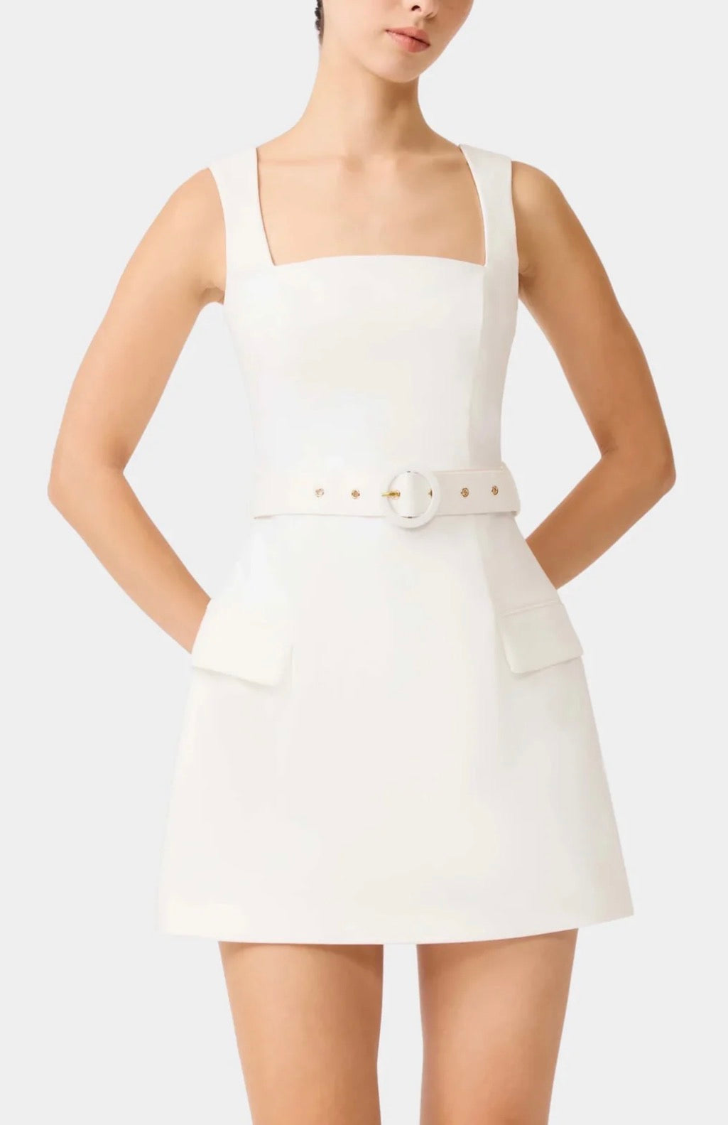 Elliatt Nydia Square Neck Mini Dress in White
