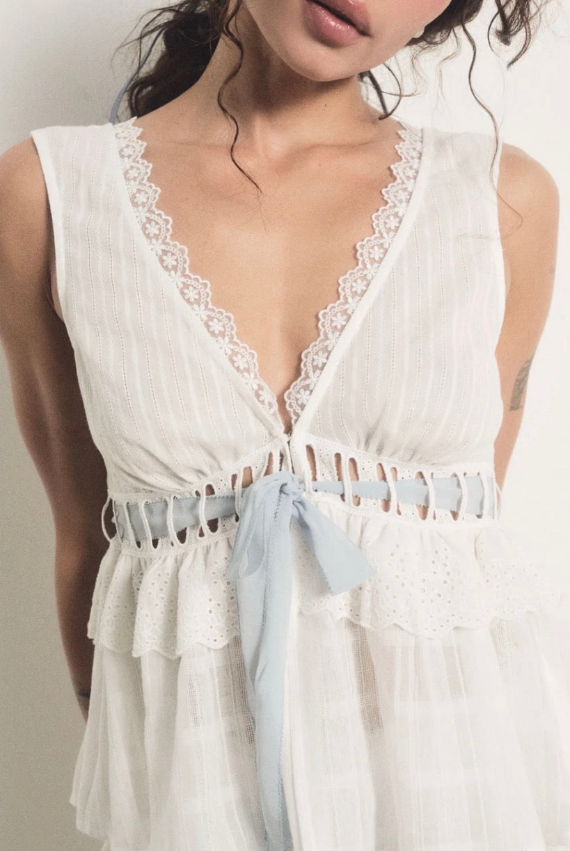 For Love & Lemons Jia Top in White