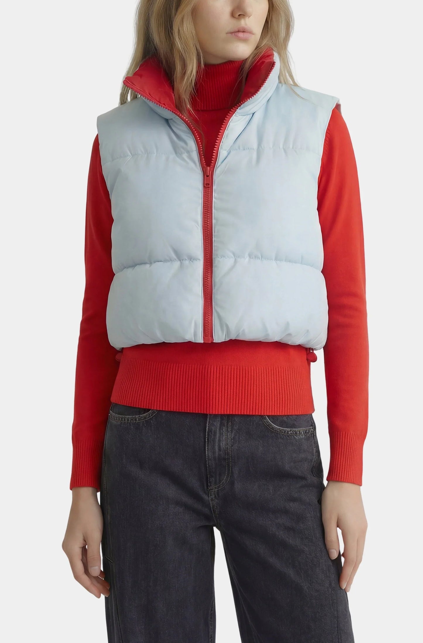 Deluc Gallagher Reversible Vest in Rouge & Light Blue