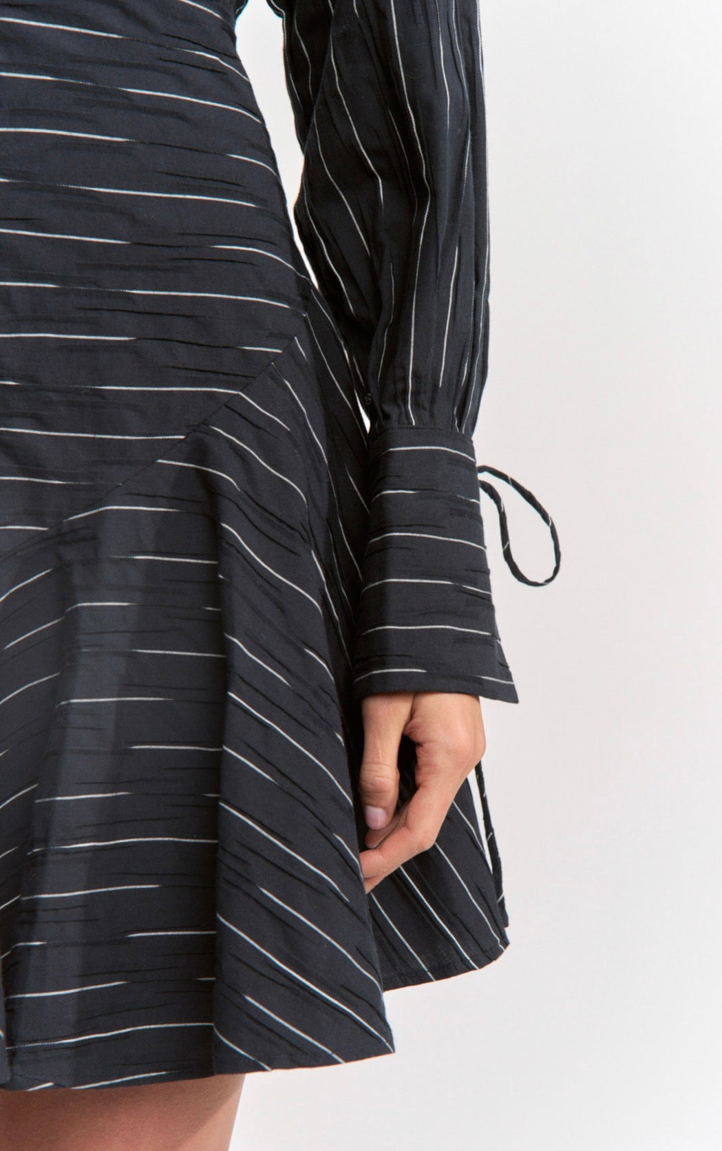 En Saison Tricia Mini Shirt Dress in Black Ivory