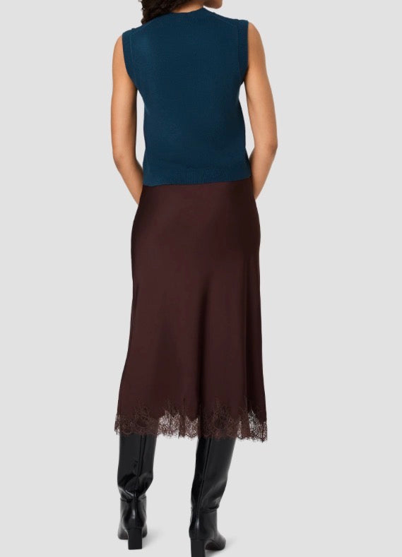 French Connection Babysoft Vertical Crewneck Sleeveless Top in Deep Teal