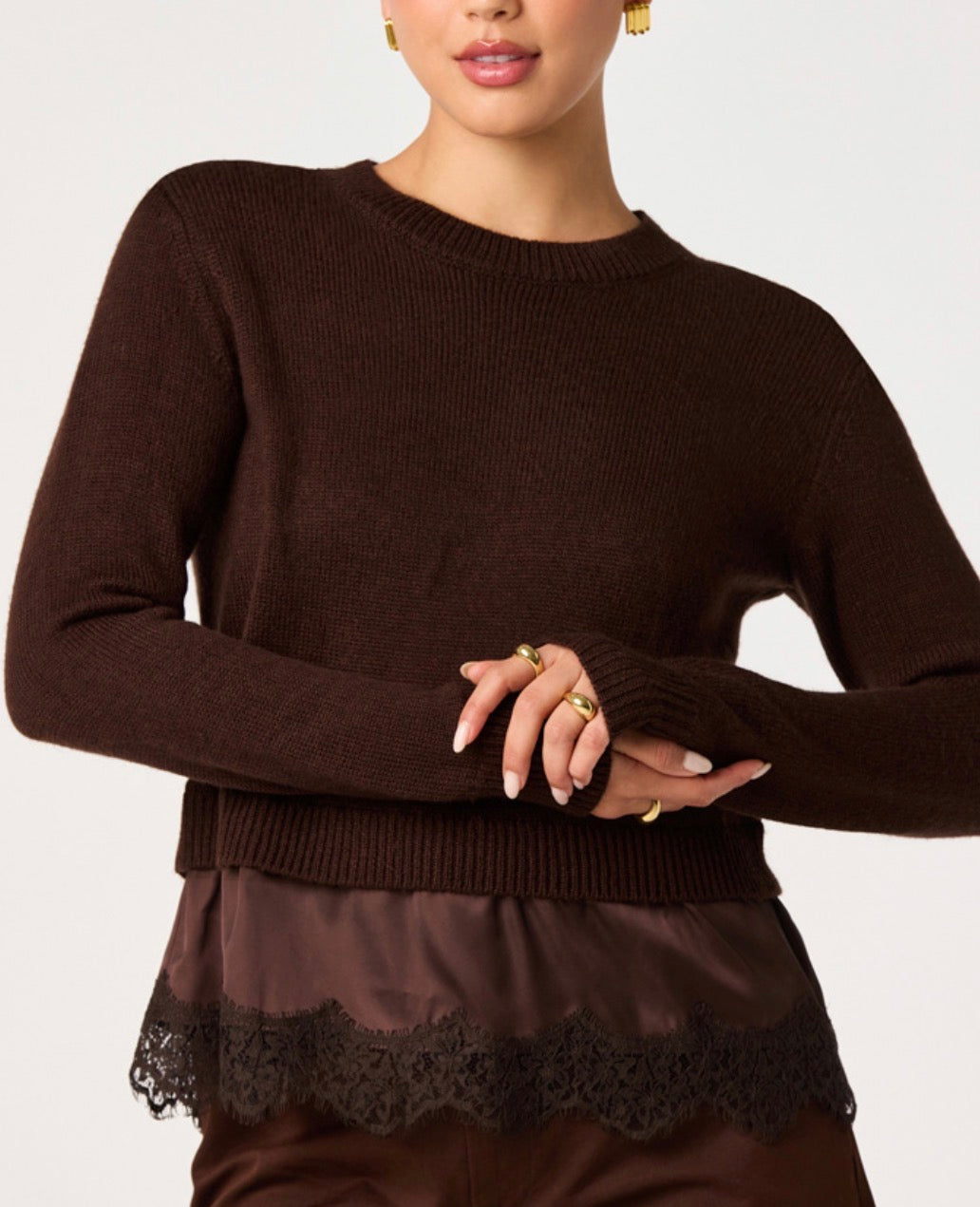 ASTR Juliette Sweater in Brown