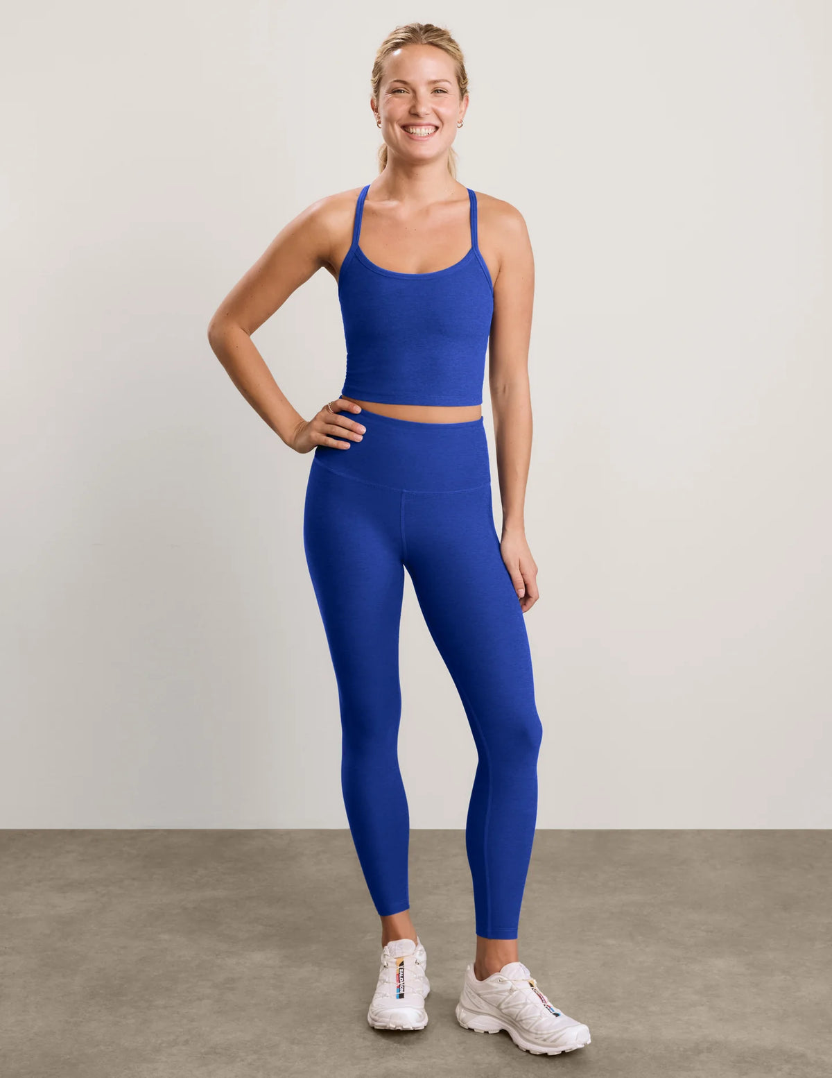 Beyond Yoga Spacedye Caught In The Midi High Waisted Legging in Ultra Blue Heather