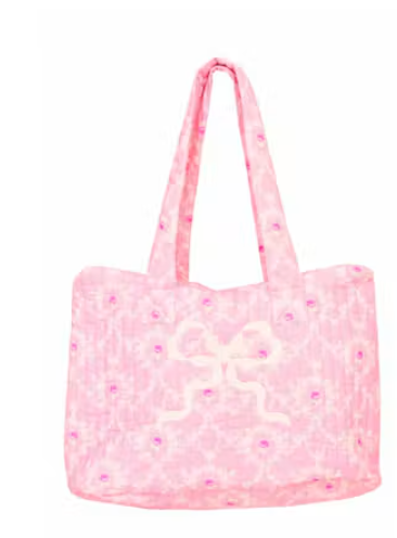 Love Shack Fancy Aja Tote in Pink Rouge