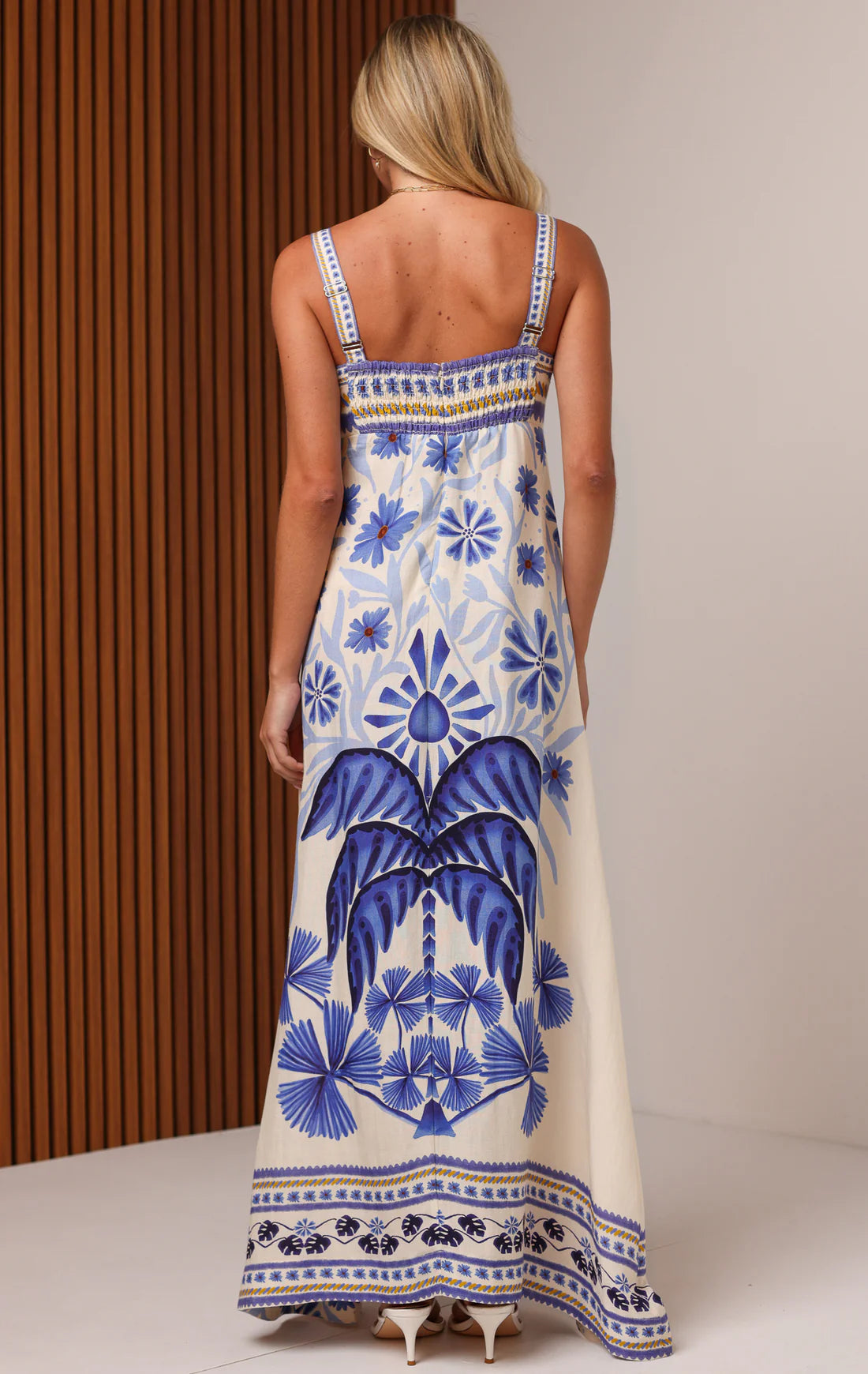 Shore Delphine Ankle Maxi Dress in Blue Mirage
